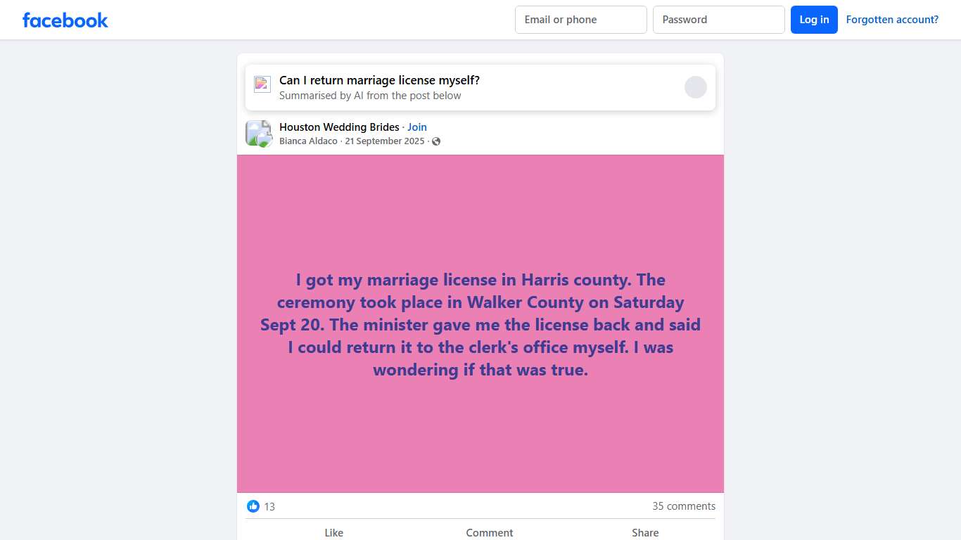 Houston Wedding Brides | I got my marriage license in Harris county | Facebook